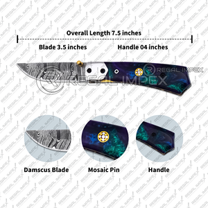 Handmade Carbon Steel Folding Knife Wooden Handle EDC <b>Tool</b> 7.5" Pocket <b>Camping</b> Carving Gift for Father Regal Impex OEM - Product Image 3