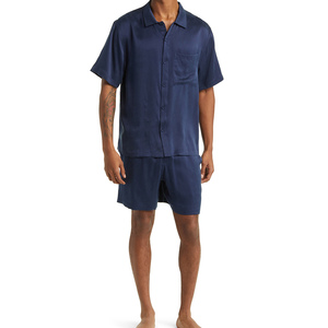 Superbe Ensemble Pyjama Homme Luxe 2 Pièces en Soie Charmeuse Satinée 100% Personnalisé Imprimé Respirant Tricoté – Collection Été 2026 - Product Image 6