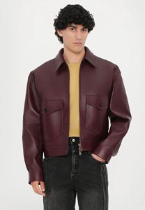 Chaqueta de Cuero PU Impermeable Personalizada para Hombre, Estilo Casual Elegante, con Cuello Bordado y Cierre de Cremallera para Otoño, Servicio OEM Disponible - Product Image 3