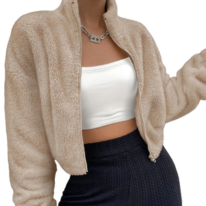 Veste polaire pour femme avec logo personnalisé, 100% polyester, vêtements de travail chauds pour l'hiver, coupe-vent, fermeture éclair intégrale, veste polaire zippée - Product Image 1