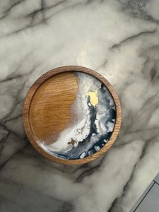 High Quality Walnut Custom Wood & Resin <b>Coasters</b> <b>for</b> <b>Drinks</b> Resin Tea Cup <b>Coaster</b> Round Design Modern Handmade Table Mat - Product Image 5