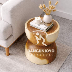 Mesa de Centro Multifuncional Moderna de Madera Maciza Ecológica, Resistente y Hecha a Mano, con Taburete Móvil para el Hogar y la Comedor - Product Image 4