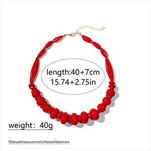 Elegante Collar de Cuentas de Resina, Diseño Ligero y Cómodo, Cuentas Vibrantes, Perfecto para Mujeres que Aman la Moda Contemporánea - Product Image 5