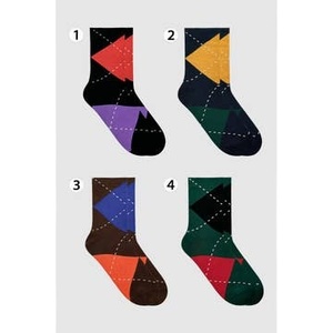 Custom Color Geometric Argyle Crew <b>Socks</b> Cotton Soft <b>Warm</b> Daily Wear For <b>Men</b> Women ODM Made in Vietnam Factory - Product Image 4