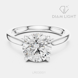 แหวนเพชรทรงกลม 2.00 กะรัต เพาะเลี้ยงในห้องปฏิบัติการ รับรองโดย IGI ทองคำขาว 14K สี F+ ความสะอาด VS+ แหวนหมั้น/แหวนครบรอบ ของขวัญ - Product Image 1