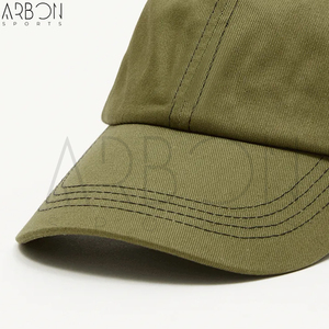 Casquettes 6 panneaux ajustables de haute qualité, couleur unie vert olive, avec logo personnalisé, pour hommes, best-seller, pour l'extérieur. - Product Image 6