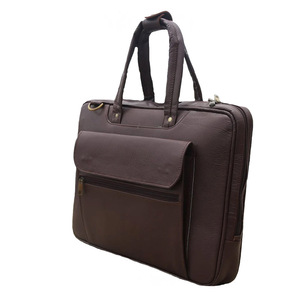 Genuine Leather Laptop <b>Bag</b> Padded <b>Computer</b> Briefcase with Multiple Compartments Adjustable Shoulder Strap - Product Image 6