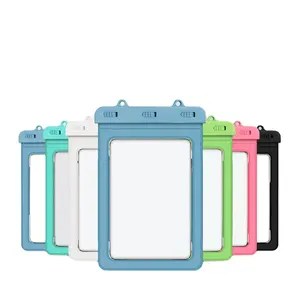 Aangepaste Logo Outdoor Universele Ipx8 Plastic Droge Hoge Kwaliteit Transparant Pvc Tablet Etui Met Riem Waterdichte Tas Case