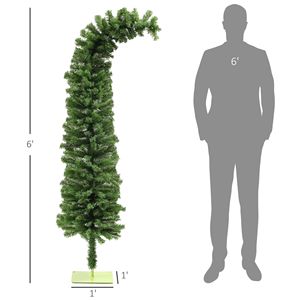 Albero di Natale Artificiale Flessibile e Fantasioso da 1,8 m, Verde con 400 Punte di Rami e Base in Metallo, Albero di Natale a Forma di Matita - Product Image 3