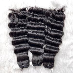 Camboyano vietnamita Natural ondulado 100% cutícula alineada cabello Remy virgen camboyano paquetes de cabello humano trama de piel ondulada profunda - Product Image 5