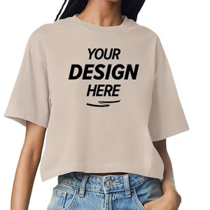 New Print <b>White</b> <b>Crop</b> <b>Top</b> T-Shirt Drop Shoulder Loose Fit Custom Sublimation Vinyl New Blank Cropped Tee Shirt - Product Image 4