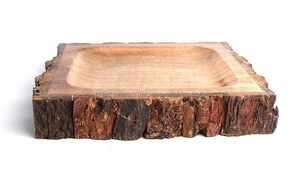 Rustic Natural <b>Edge</b> Wooden Tray Handcrafted Bark-<b>Edge</b> Bowl for Decor, Serving, or Display Eco-Friendly Wood Craft OEM - Product Image 2