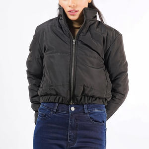 Veste courte matelassée réversible pour femme, à porter de deux façons, manteau d'hiver bicolore, veste courte respirante en tissu - Product Image 1