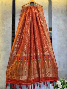 Dupatta en Georgette Khadi Bandhej HD Premium, Vêtement Ethnique Traditionnel, Doux et Léger, pour Fêtes et Festivals, 6 HDP jorjot dupatta - Product Image 5