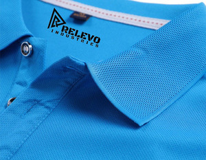Camisa de Hombre Relevo, Azul Sólido, Transpirable, 100% Algodón, Manga Corta, Tejida, Estilo Casual con Cuello Camisero - Product Image 4