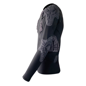 Protège-épaules de rugby, protection de poitrine, sous-vêtement de gardien de but de football noir à manches longues, chemises de compression rembourrées avec protections - Product Image 4