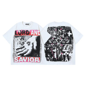 Camiseta Gráfica Hell Star para Hombre, Poliéster/Algodón, Ecológica, Lavado Ácido, Estilo Urbano Americano, Impresión Serigrafiada, Personalizada, OEM - Product Image 2