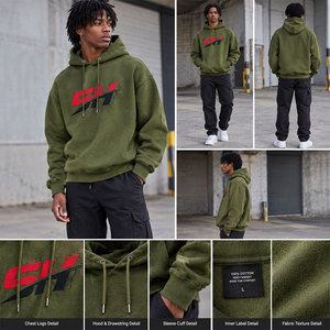 Sudadera con Capucha para Hombre, Peso Máximo 450GSM, Interior Suave, Tela Relajada, Corte Holgado, Estilo Urbano, Ropa de Invierno, Sudadera Personalizada - Product Image 6