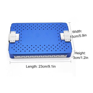 Aluminum Manual Sterilization Box <b>Silicone</b> <b>Mat</b> Locking Lid for Surgical Instruments CE Certified 9.1" L 5.9" W 2.1" H - Product Image 2