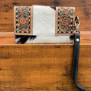 กระเป๋าคลัทช์แบบยาวสำหรับผู้หญิงทำจากหนังวัวแท้หรูหราสำหรับผู้หญิง - Product Image 5