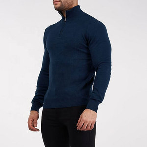 Pull en maille bleu marine pour homme, coupe classique, col rond, couleur unie, vêtement d'hiver, Spandex/Coton, édition de qualité supérieure - Product Image 3