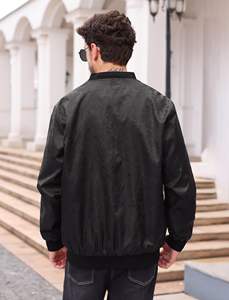 Chaqueta Bomber de Béisbol de Seda Satinada de Manga Larga con Botones y Números Personalizados para Hombre, Estilo Deportivo, de Venta Caliente - Product Image 3