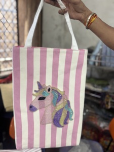 Bolso de Playa de Yute Bordado Estilo Bohemio con Asas de Bambú, Bolsos de Mano para Mujer, Estilo Bohemio Indio, Bolsas de Compras - Product Image 2