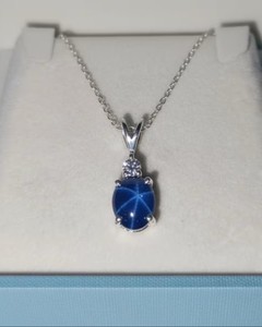 Collar de Zafiro Estrella, Colgante de Plata Hecho a Mano, Piedra de Nacimiento de Septiembre, Joyería de Piedras Preciosas Naturales, Elegante Regalo para Mujeres y Hombres - Product Image 3