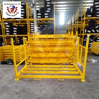 Carro de Almacenamiento Industrial Plegable y Apilable de 5 Niveles con Ruedas, Estantes Metálicos para Almacenamiento de Carga y Neumáticos