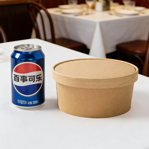 Disposable Rectangle Kraft Paper Lunch <b>Box</b> for Pizza Hamburger <b>Noodles</b> & Salad-Takeout Container - Product Image 2