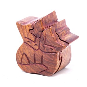 Bol en bois de Sheesham sculpté en forme de puzzle géométrique - Design traditionnel artisanal - Modèle SH-PUZL-019 |   Aqudus Saleem - Product Image 1