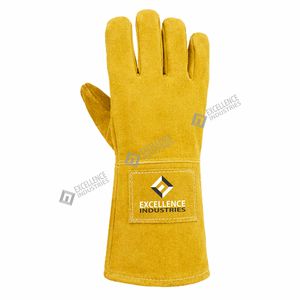 Gants de soudage en cuir de protection, gants de travail résistants aux hautes températures pour la soudure, la fabrication, la construction et l'industrie - Product Image 4