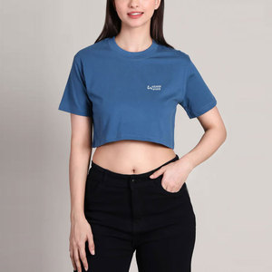 Camisetas cortas para mujer de corte regular, ligeras y de buena calidad, bajo pedido mínimo, camisetas cortas para mujer en venta - Product Image 1