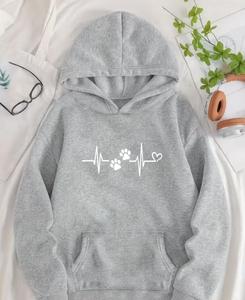 Sweat à capuche d'hiver élégant et confortable pour femmes, 100% coton, brodé et imprimé numériquement, pour l'hiver - Product Image 5