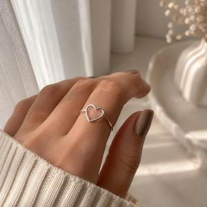 Bague Cœur Ouvert en Argent Sterling 925, Fine et Minimaliste, Bague de Promesse, Cadeau pour Femme, Bijoux Simples en Gros - Product Image 3
