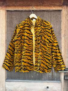 Veste kimono en velours imprimé : Robe tigre moutarde bohème - Product Image 6