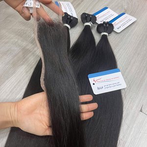 Cabello Humano Vietnamita Virgen Liso Natural HD para Cierre de Encaje, Varios Tamaños, Súper Brillante y Sedoso, Precio al por Mayor - Product Image 5