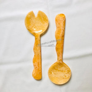 Juego de utensilios para ensalada casuales y elegantes, de resina, con mango largo, aptos para lavavajillas, libres de BPA, personalizables, para mesa de boda, cuchara, tenedor y otros utensilios. - Product Image 6