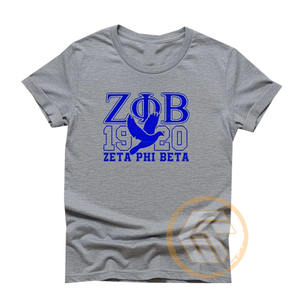 Camiseta de Algodón Personalizada al por Mayor con Bordado de Zeta Phi Beta, Ropa de Sororidad de Alta Calidad para Mujer, Estampado de Verano para Fraternidad - Product Image 5