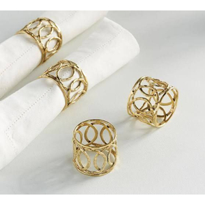 Ensemble de porte-serviettes carrés en métal doré moderne, minimalistes et géométriques, en laiton, pour mariage, banquet et hôtel - Product Image 5
