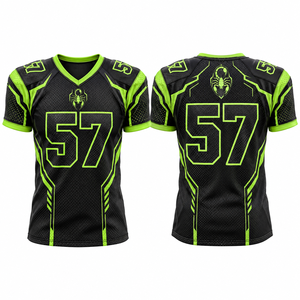 Maillot de football américain brodé à manches courtes en tissu polyester souple – Tenue d'équipe confortable pour les matchs universitaires - Product Image 6