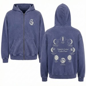 Custom Purple Vintage Wash Hoodie Mens Streetwear Heavyweight Oversized Graphic Ship Print Manufacturer Pullover Sweatshirt - Product Image 5