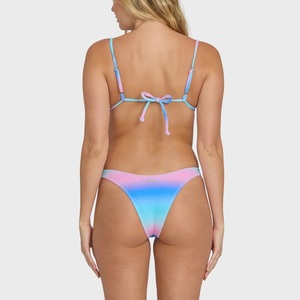 Women's Halter <b>Triangle</b> <b>Bikini</b> <b>Set</b> Eco-Friendly Spandex/Nylon Quick Dry Breathable Beaded Vibrant Colors Two Piece Swimwear - Product Image 2