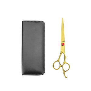 Best Quality Japanese Stainless Steel Dragon Handle Barber <b>Scissors</b> in Plasma Gold Color with Black Zipper Bag - Product Image 4