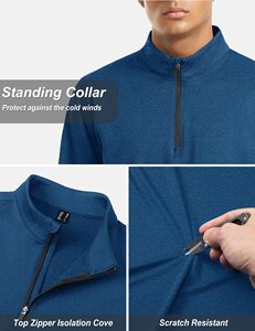 Polo de manga larga con cierre y cuello alto, ropa profesional de golf y elegante para hombre, polo transpirable de alta calidad. - Product Image 5