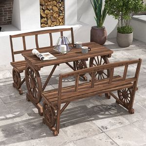 Set da pranzo da esterno in carbonio per 4 persone, design con ruote a carrozza, elegante set da giardino in schiuma per uso ospedaliero, ordine minimo 1 set - Product Image 2