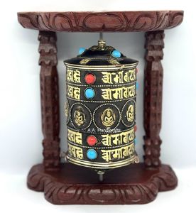Ruedas de Oración Grabadas, Recuerdos Religiosos Decorativos, Regalos de Metal Tallado, Hechos a Mano, Budismo, Año Nuevo Chino, Asthamangal - Product Image 4