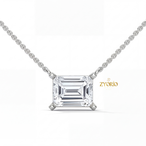 Collar con Colgante de Diamante Cultivado en Laboratorio con Corte Esmeralda, Plata de Ley 925, Certificado IGI, Joyería Minimalista para Mujer, Regalo - Product Image 5