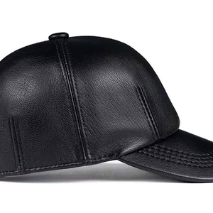 Authentic Real Leather Flat <b>Cap</b> Classic British Style Top Grade Genuine Leather <b>Snapback</b> <b>Cap</b> with Adjustable Strap - Product Image 6