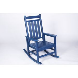 Sedia a dondolo oversize resistente alle intemperie con texture legno per adulti, ideale per portico, prato e giardino - Product Image 5